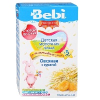 Молочна каша Bebi Premium вівсяна з курагою 200 г.
